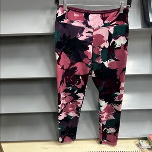 Cuddl Duds Fleece Floral Print Leggings Sz Small